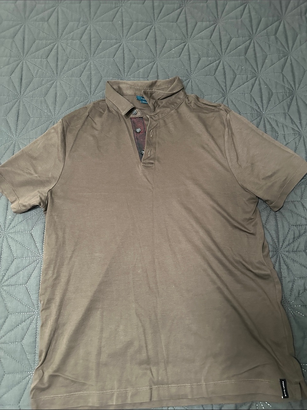 Men's Polo Shirt - Brown silky material